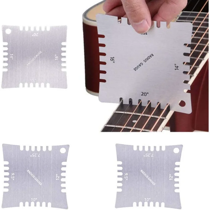 4pcs Guitar Notched Radius Gauges for Measuring Fingerboard Radius Guitar Neck Fretboard Ruler