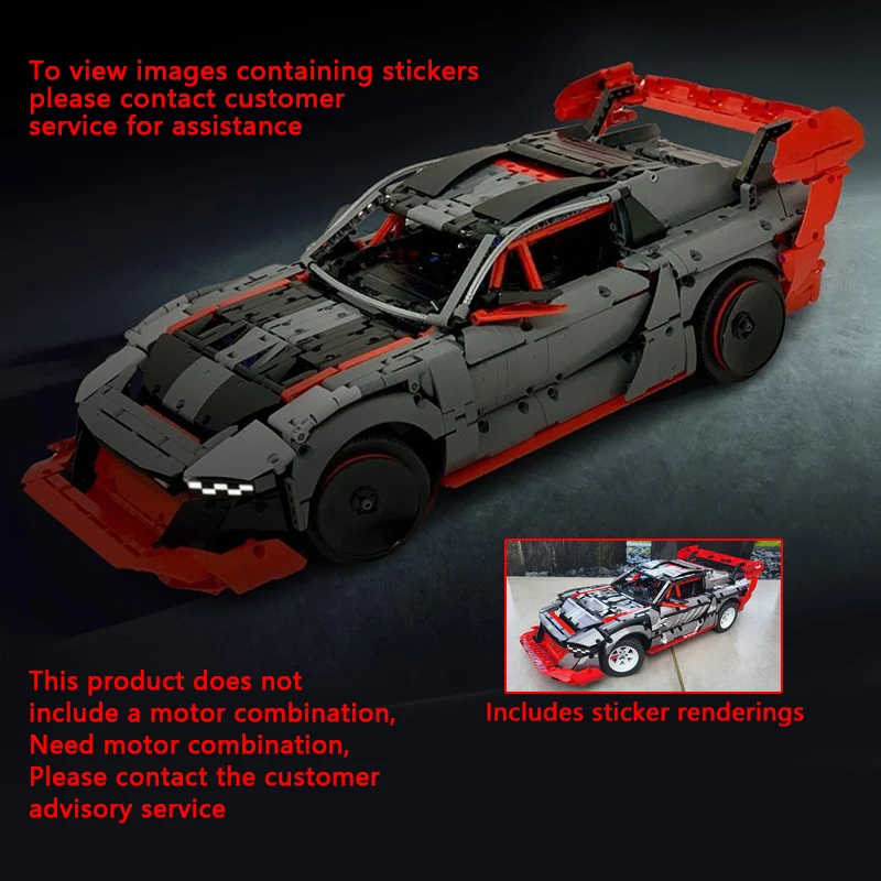 

Speed Racing Car Model MOC Building Bricks Grey Red Modified Racing Modular Technology Children Holiday Gifts Assemble Toys Suit
