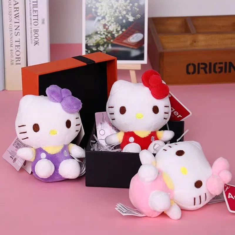 Sanrio Keychain Kawaii Hello Kitty Plush Tos Cartoon Doll Plushies Keyring Backpack Pendant Bag Accessories Ornament Kids Gift