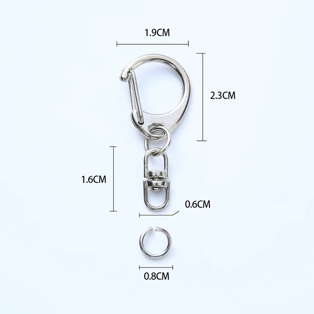 10/20/50/100pcs D Snap Hook Keychain Rings Bulk with Open Jump Ring & Connector for Keychain and Sewing Making Supplies DIY 3