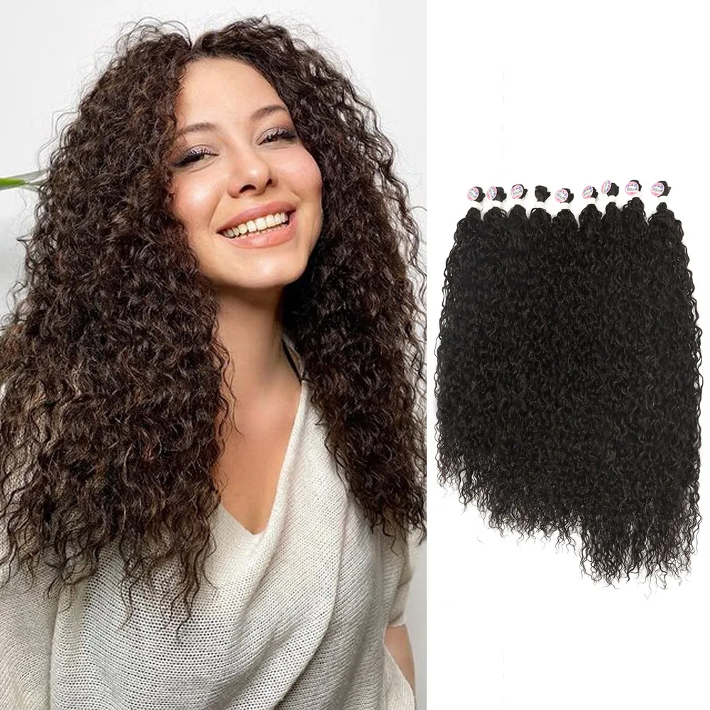 

Synthetic Bundles Hair Extension Kinky Hair Synthetic Bundles Hair Curly Ombre Bundles Heat Resistant Hair Fibers For Woman