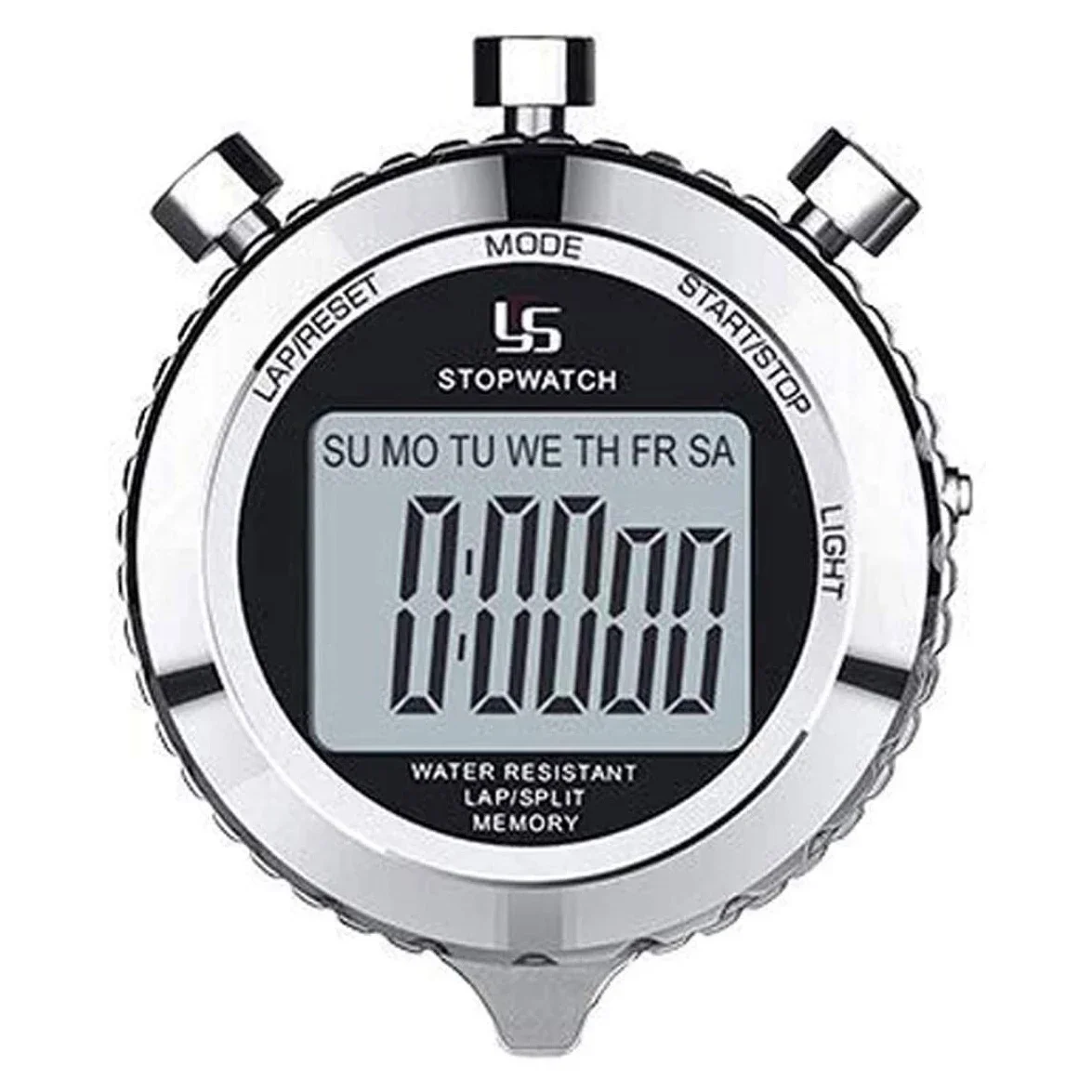 Digital Stopwatch Metal Stop Watch with Backlight 2 Lap Timer for Sports Competition