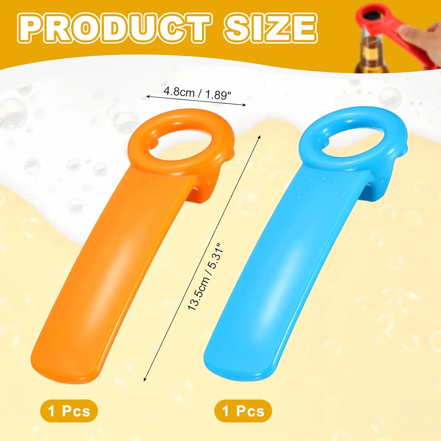 Jar Key Lid Opener, Plastic Jar Lid Opener Easy Grip Multifunctional Durable Can Open Tool for Elderly Seniors Women Weak Hands view 2
