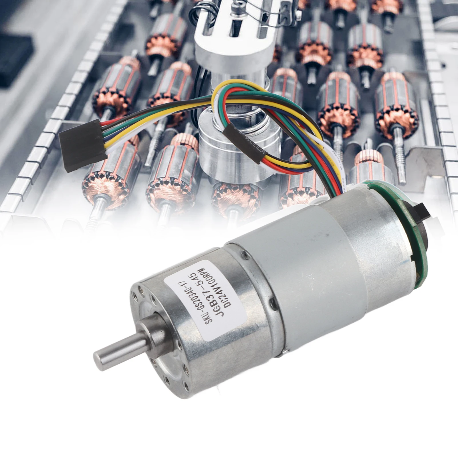 Gear Motor Large Torsion Gear Motor with Encoder 12/24V Power Speed Reduction Motor 10~1500 Rpm Speed Motor Motor with Encoder