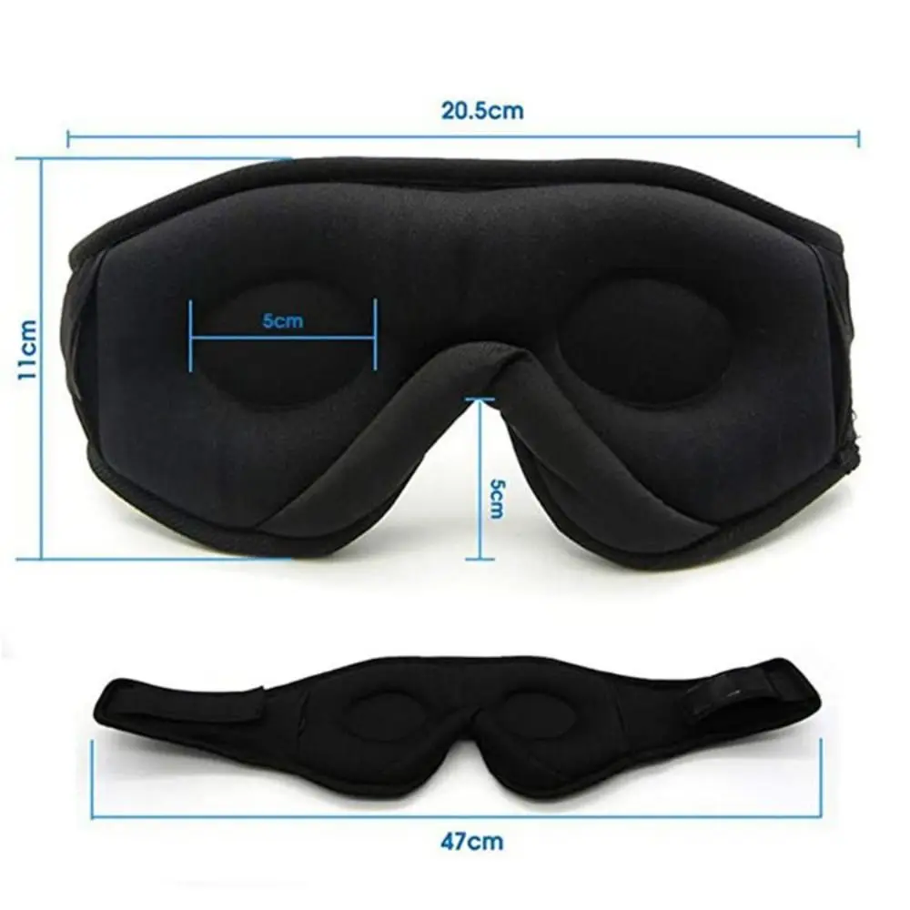 Stereo Wireless 3D Eye Mask Super Soft Bluetooth 5.0 Fleece Headband with Built-in HD Speaker Music Play Sleeping Headphones view 6