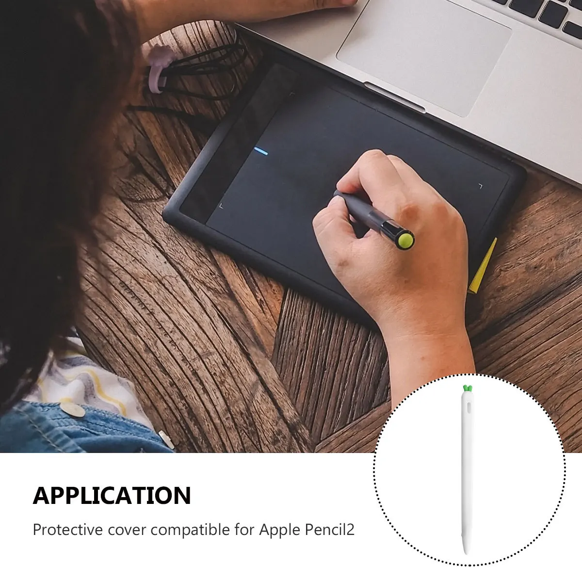 

Carrot Silicone Stylus Grip Sleeve White Protective Case Ergonomic Holder Compatible with Apple Pencil 2 Anti-Slip Lightweight
