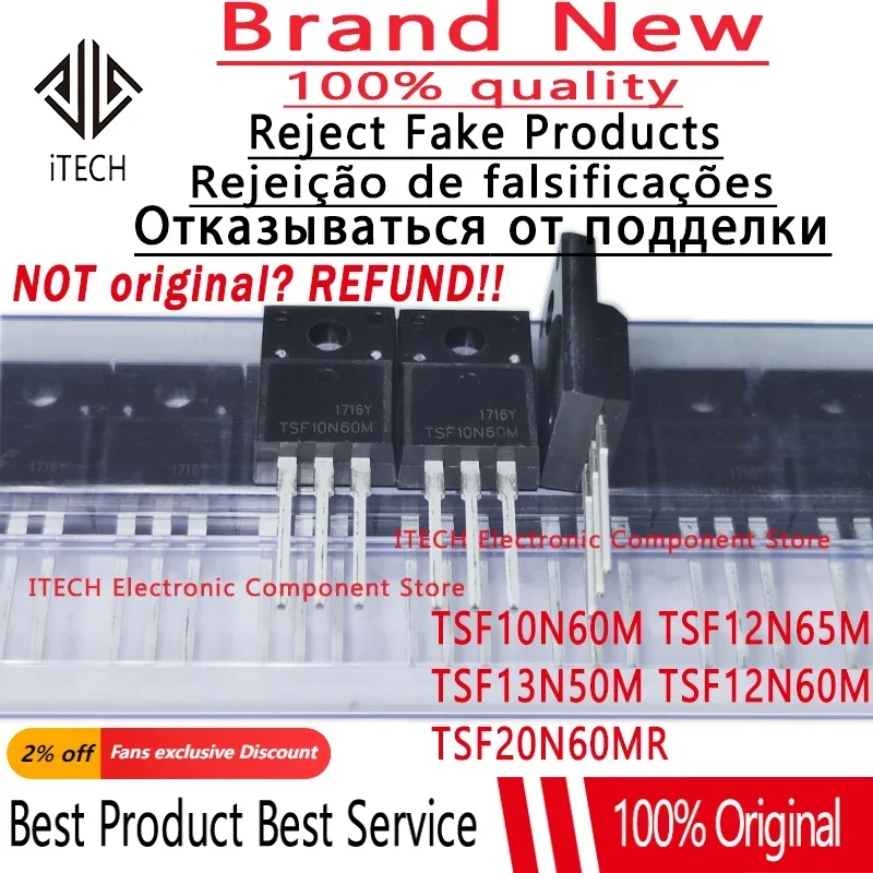 10pcs/lot Original TSF10N60M 10N60 TSF12N60M 12N60 TSF12N65M 12N65 TSF13N50M 13N50 TSF20N60MR 20N60 R TO-220F New and Genuine