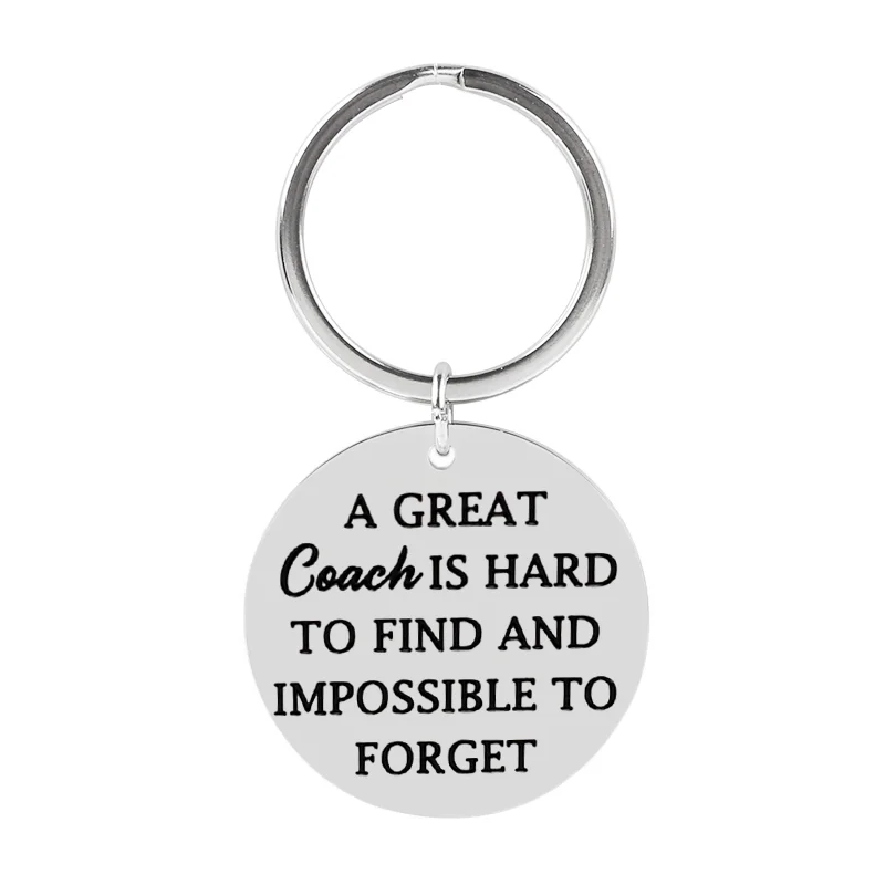 Cross-border hot send coach teacher simple fashion hundred with pendant Europe and the United States stainless steel keychain gi