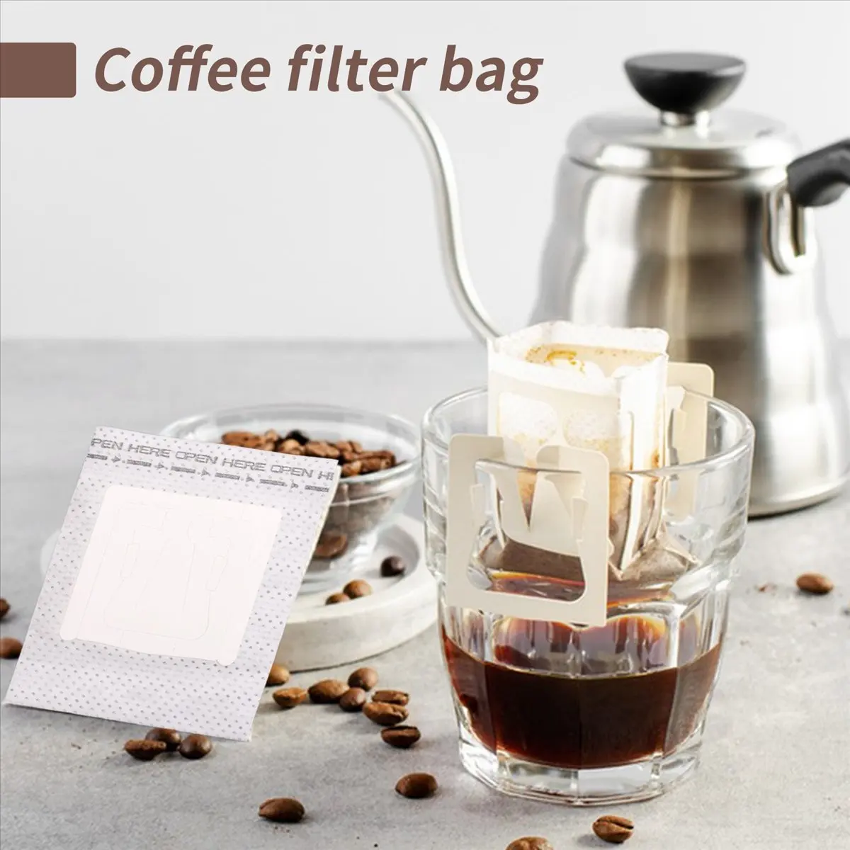 AA77 NEW 100Pcs Disposable Coffee Filter Bags Drip Portable Hanging Ear Style Paper Home Travel Coffee Tools