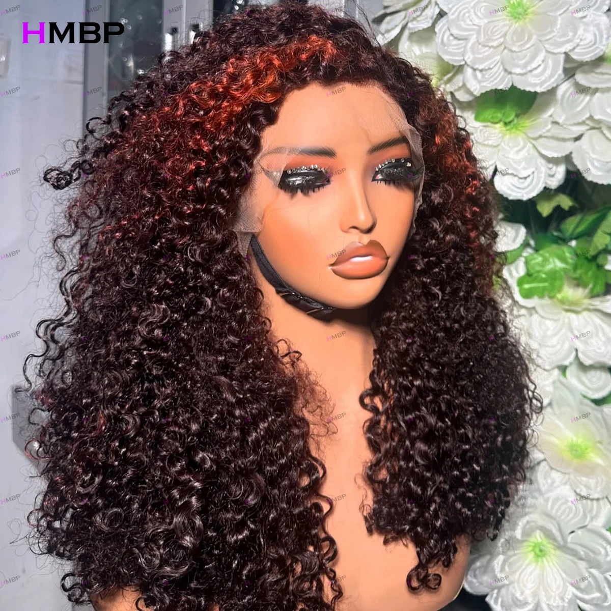 

Highligt Цвет 400 Плотность Глубокие вьющиеся 360 HD Парик шнурка Бесклеевой парик фронта шнурка Человеческие волосы Готов к ношению Предварительно выщипанные волосы для женщин