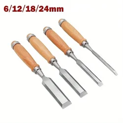 1pc New 6/12/18/24mm Wood Carving Chisels Sharp Chrome-Vanadium Steel Wood Chisel with Handle Wood Carving Tools for Woodworking