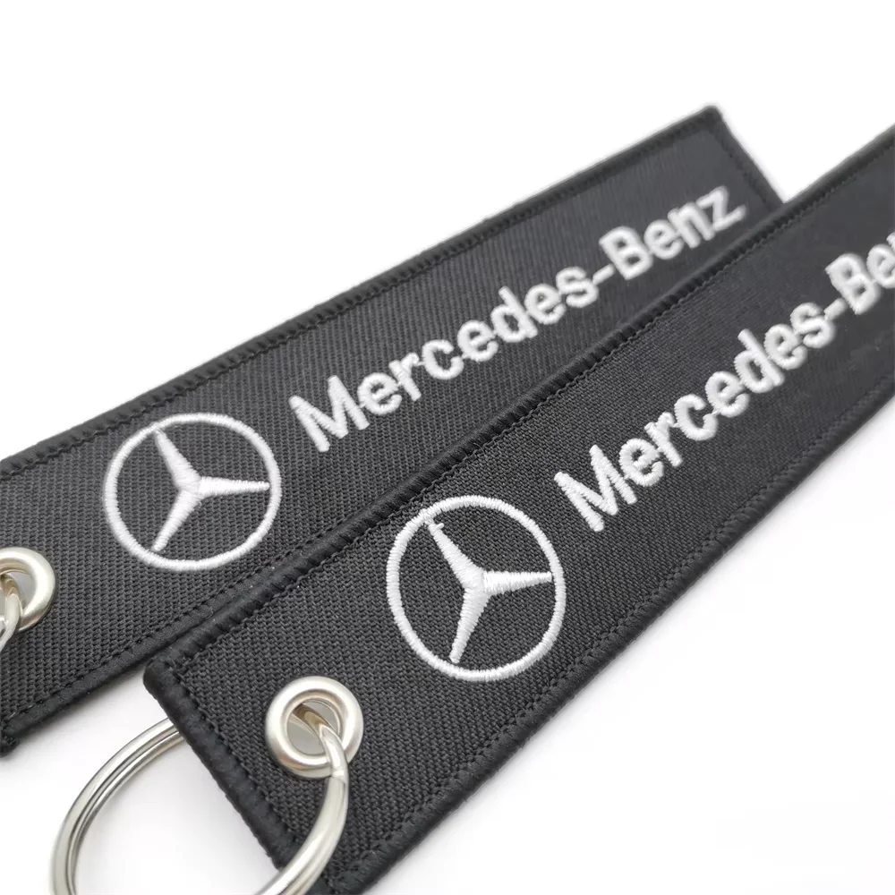 Mercedes Benz Car Keychain Logo Black Key Tag Pendant For W205 A200 W212 W204 F1 W211 W124 GLC253 Keyring Auto Accessories Gifts