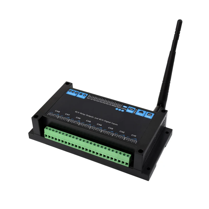 ESP32 S3 8-Channel Industrial Grade WiFi Network Relay with RS485 PoE Network Ports for IoT Applications