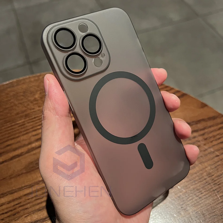 Ультратонкий матовый прозрачный магнитный чехол с беспроводной зарядкой для Magsafe для iPhone 17, Air 15, 14 Plus, 13, 12, 11, 16 Pro Max, задняя крышка для ПК