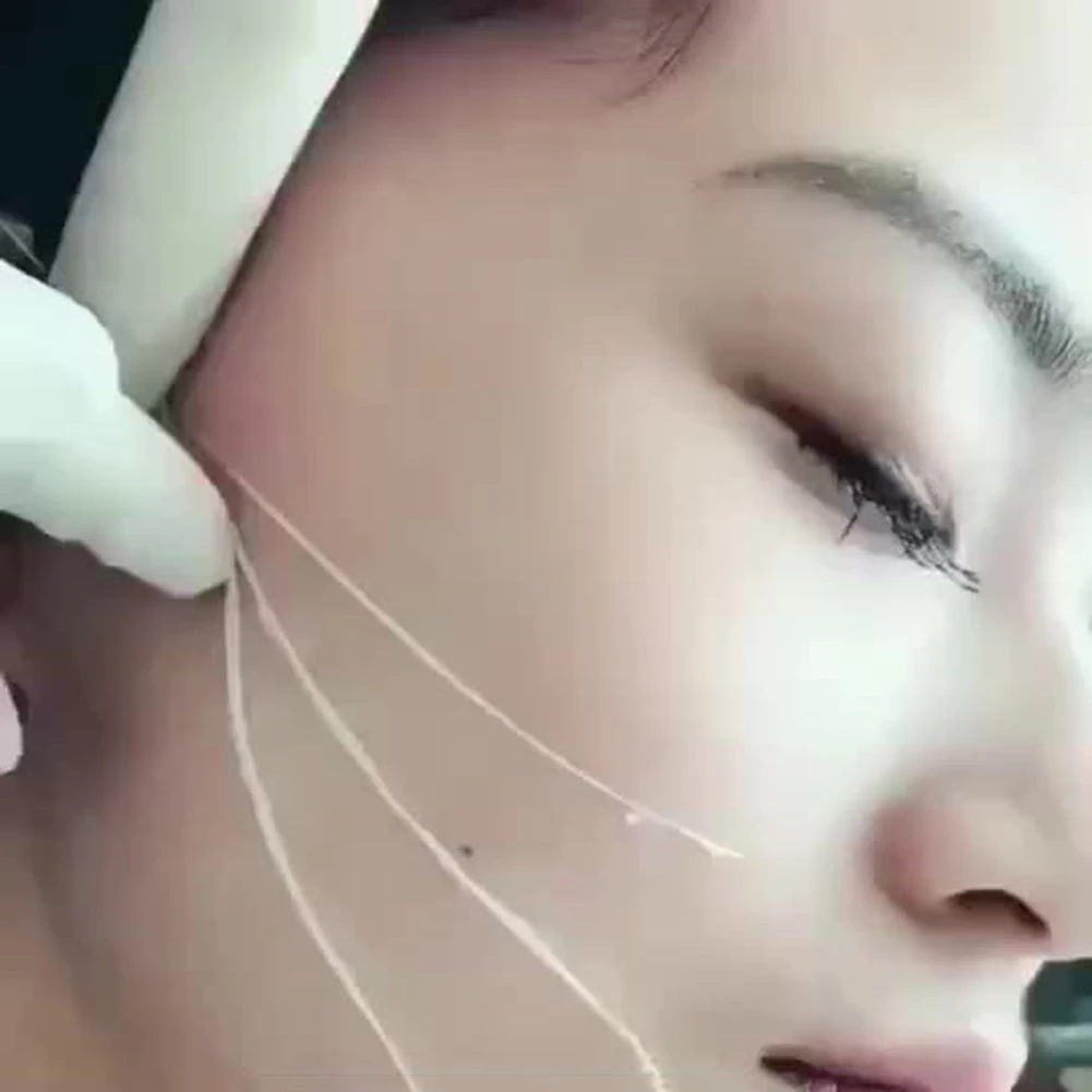 12pcs/bag Collagen Face Lifting Thread No Needle Skin Firming Collagen Threads Wrinkle Remove Face Lift Lines Skin Care Supplies
