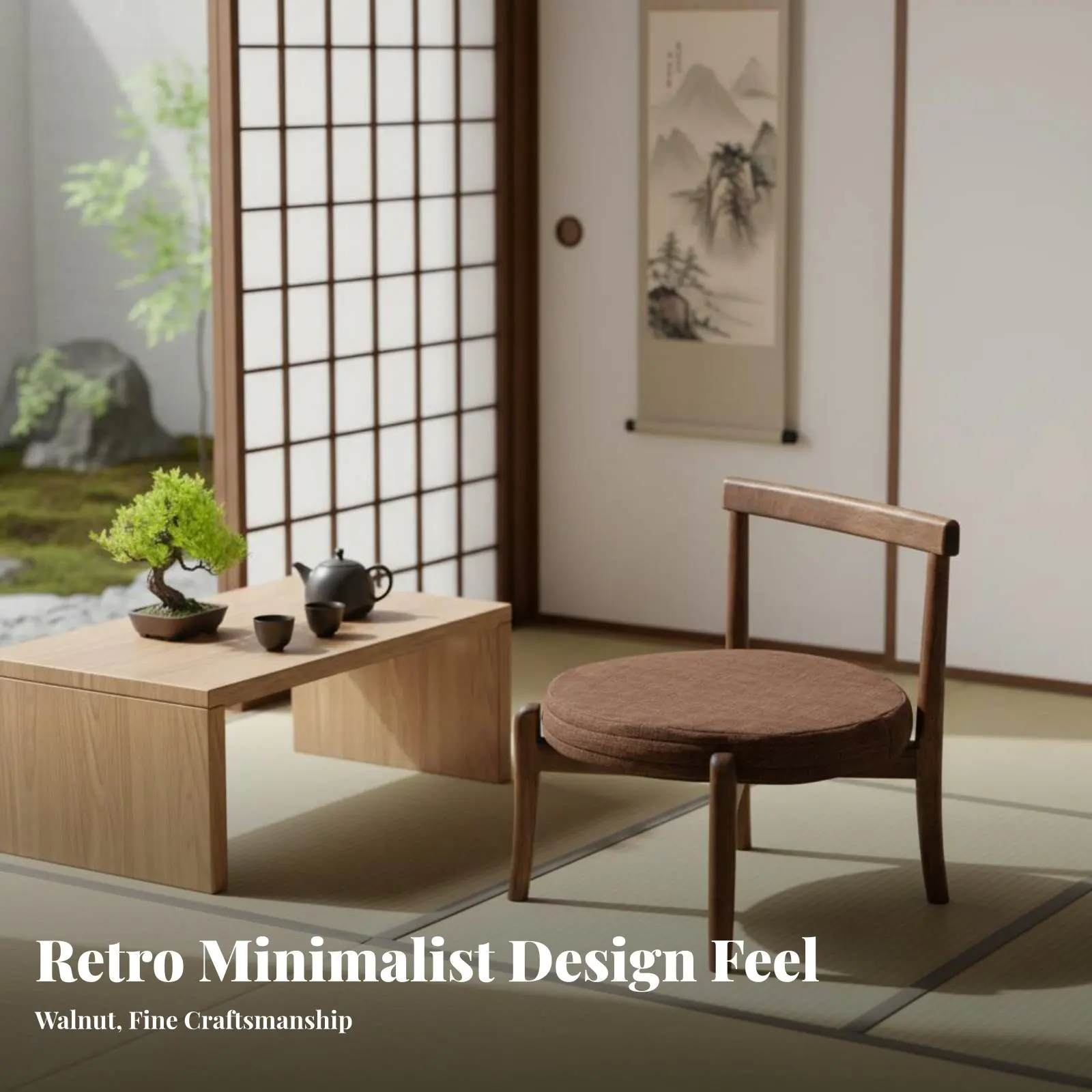 

Складное кресло-спиннерест без ножек с поддержкой для спины, минималистичный дизайн, для любителей традиционных церемоний чаепития