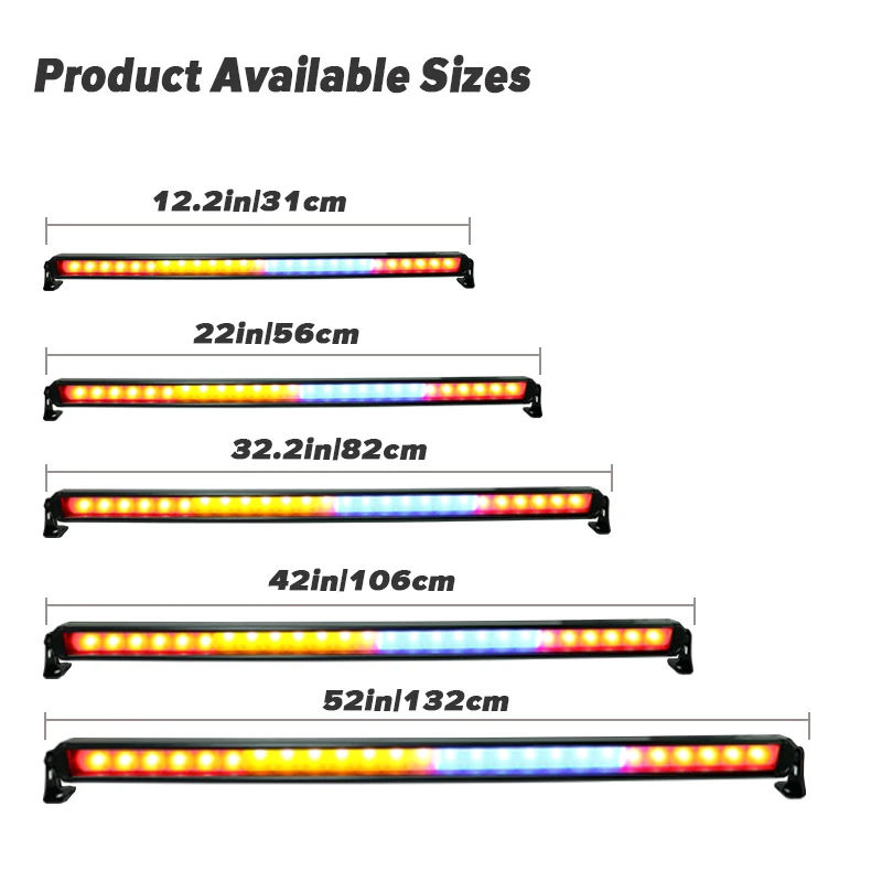 New LED Projector Offroad UTV Light Bar with Chasing Color Change Brake/Reverse/Turn Signal Lights IP68 Waterproof 27 Modes