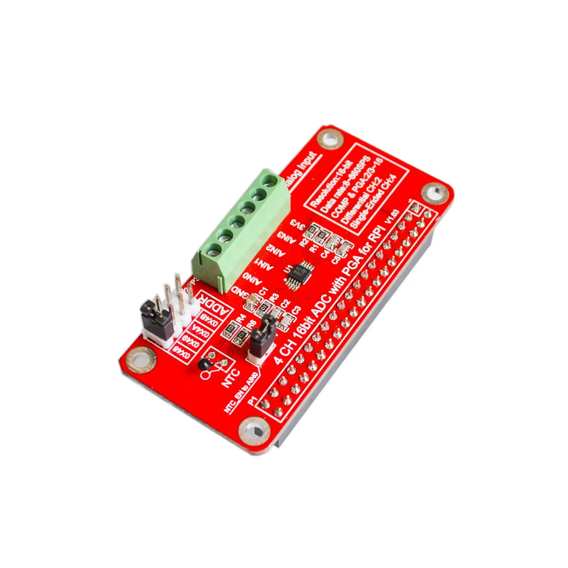 Compatible with Raspberry Pi 3/2/B+ ADS1115-ADC module