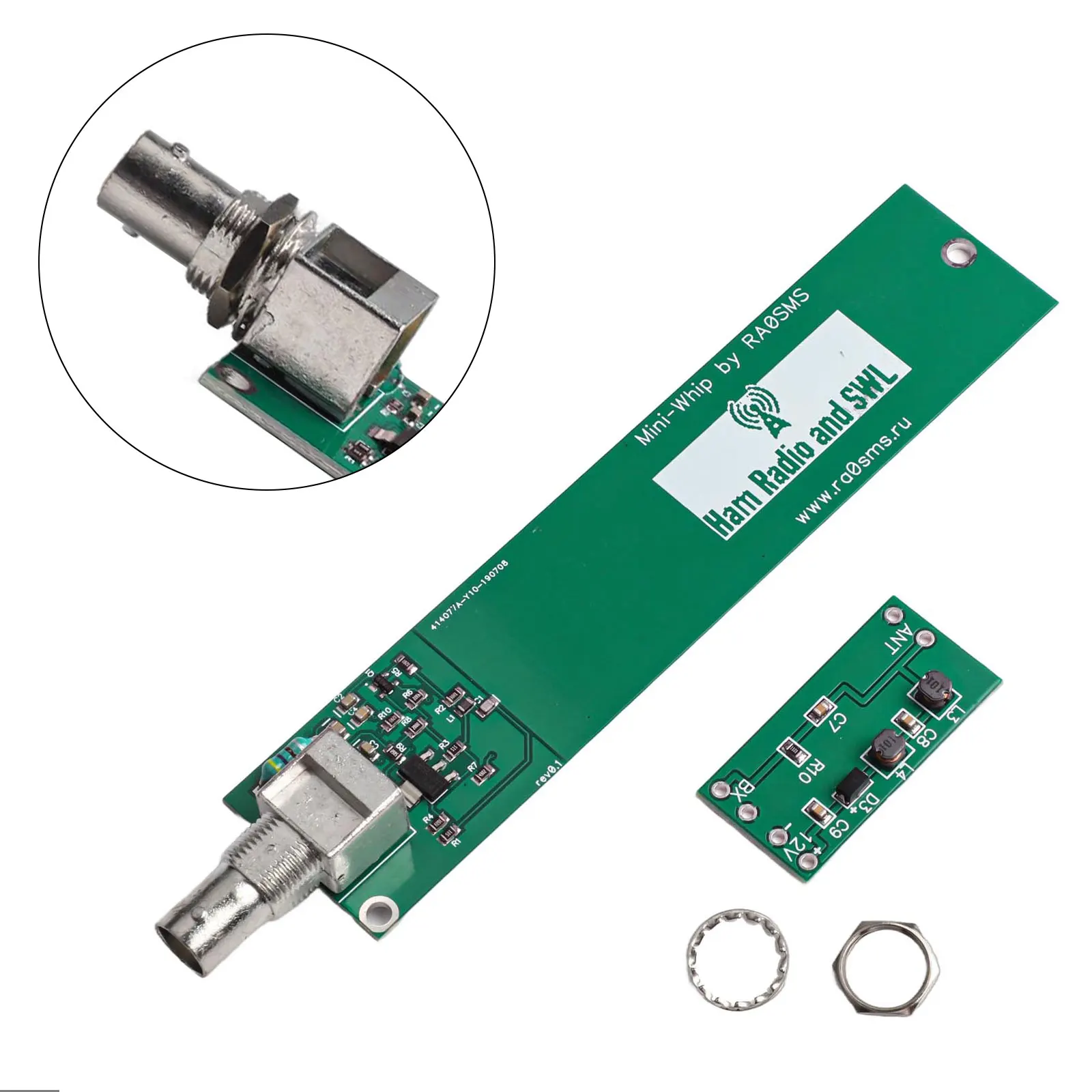 BNC PCB Connector Portable Mini Whip Active Antenna For Shortwave 50 Ohm 10KHZ To 30MHZ HF LF VLF VHF Signal Reception