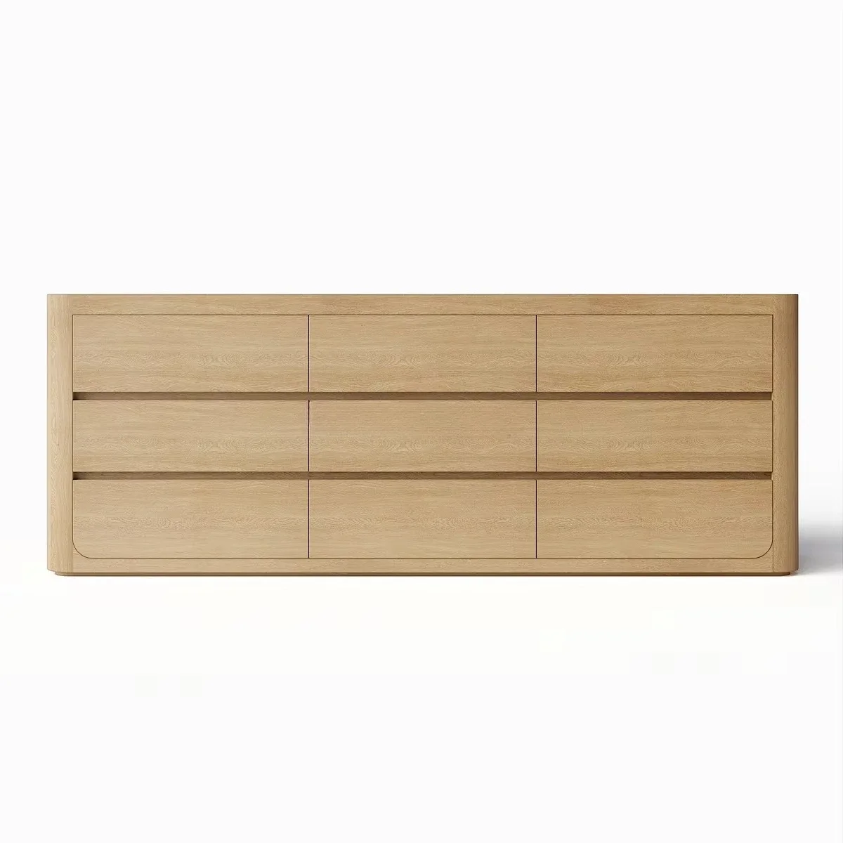 Modern luxury 9-drawer wooden dresser, oak home furniture, bedroom living room antique style large storage function