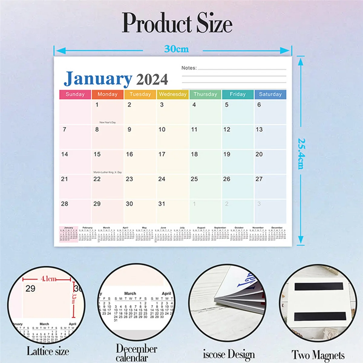 

Magnetic Calendar for Refrigerator, Fridge Calendar Runs From January 2024 Until June 2025, 18 Monthly Calendar As ShownJAS