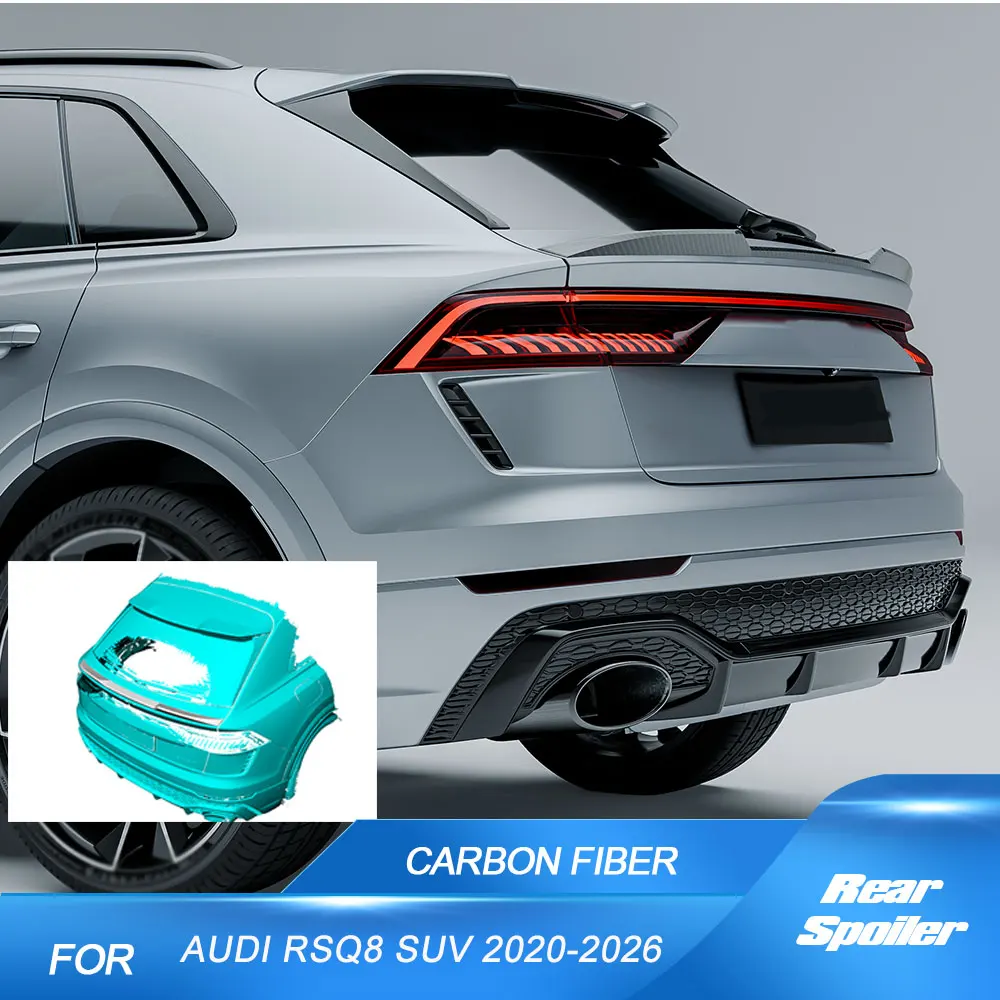 

Carbon Fiber Rear Trunk Spoiler Wing for Audi RSQ8 RS Q8 SUV 2020-2026 Rear Middle Spoiler