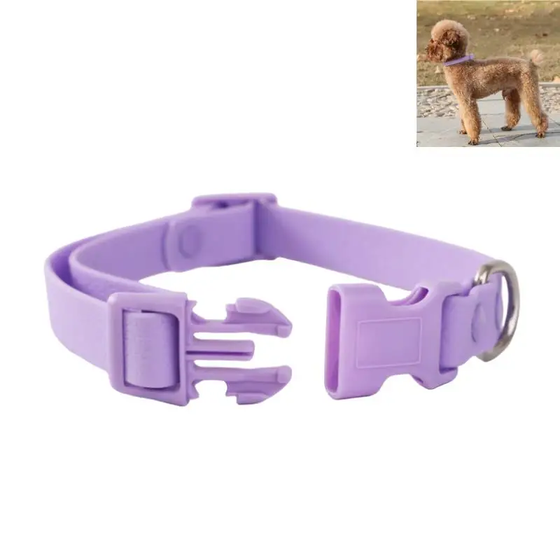 Macaron Color Cute Pet Cat Collar, Elastic Webbing Cat Collar Adjustable PVC Quick Release Buckle Small Collar for Puppy and Cat