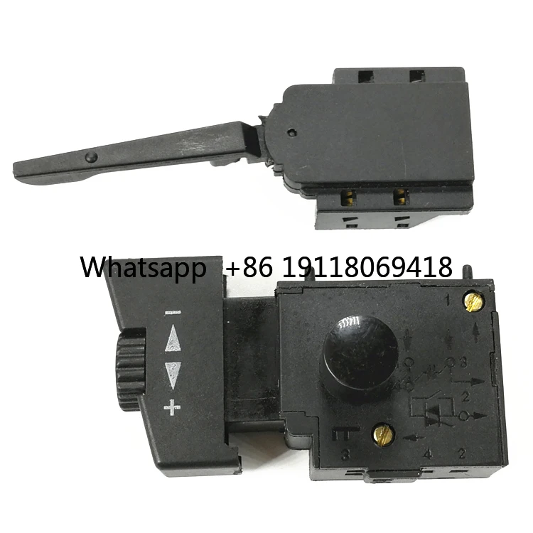 Taladro manual antiguo, electrónico hacia adelante y hacia atrás, interruptor de velocidad variable 4A 250V 5E4 todo cobre plata punto táctil