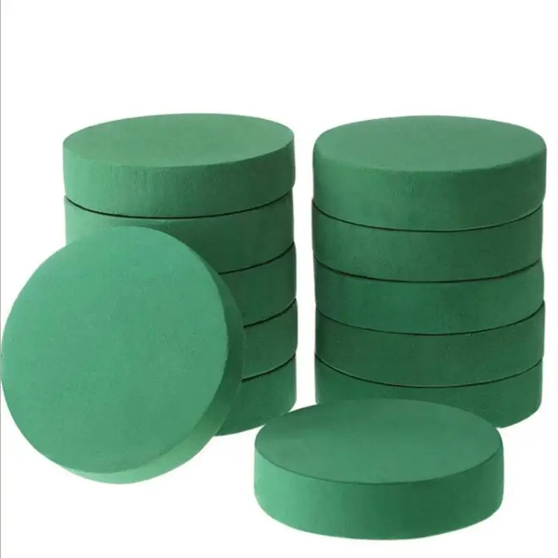 Green Floral Foam 10x4cm Round Floral Foam Brick Multi-purpose Dry Floral Foam Blocks Flower Mud DIY Flower Arrangement Kit