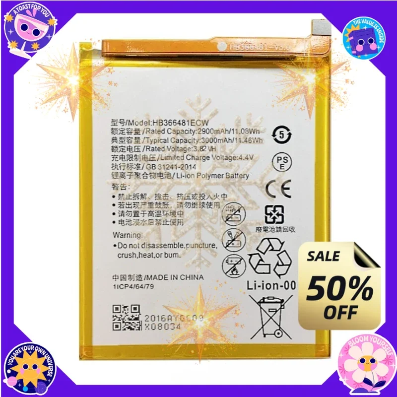 SWZY NEW HB366481ECW-11 Battery for Huawei Honor 7A 5C 6C Pro AUM-AL29 V9 Play Honor 8 9 Lite Y7 Y6 Prime 2018 P9 P10 P20 Lite