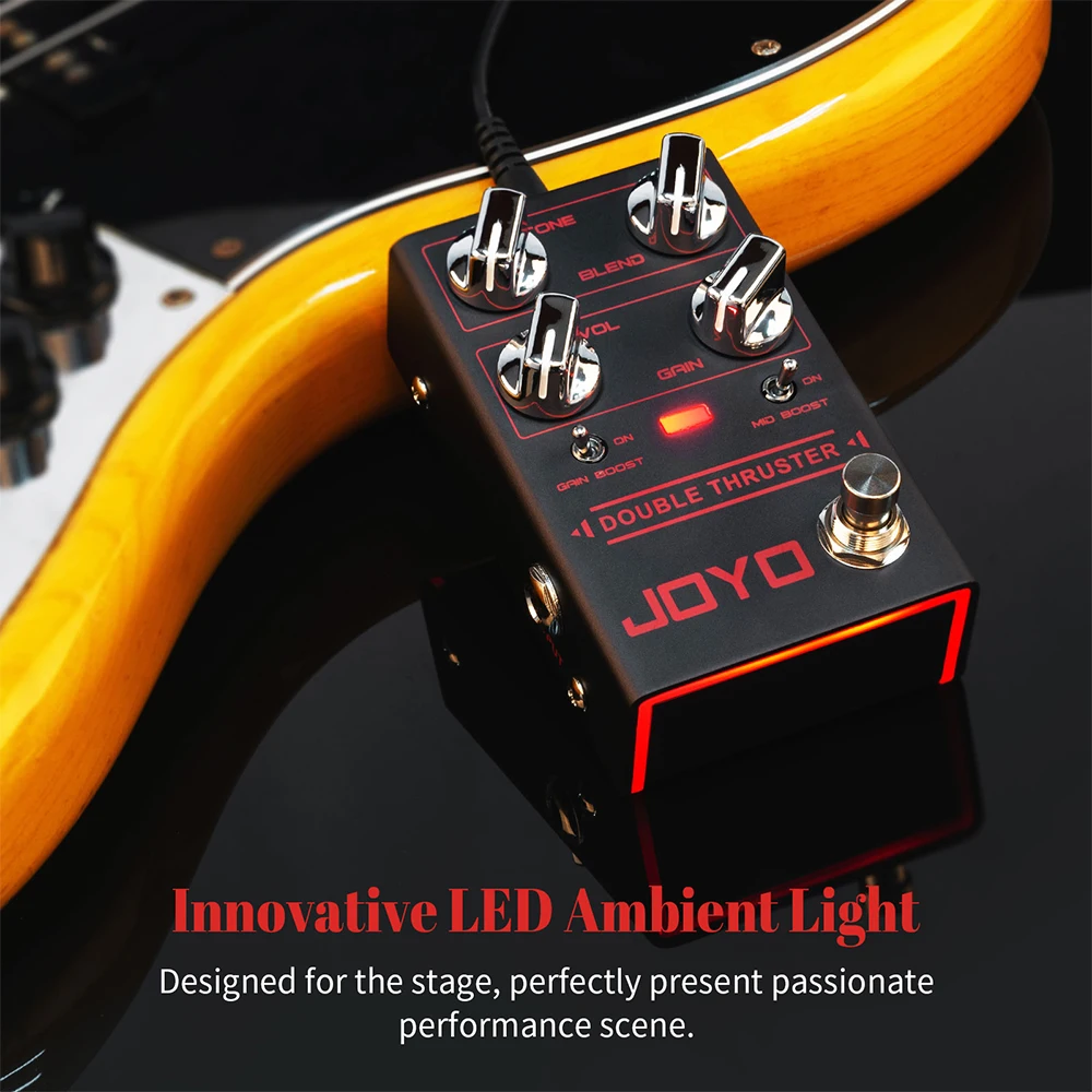 JOYO R-28 باس تأثيرات دواسة الجيتار مع دواسة تعزيز مزدوجة التردد المتوسط المستقلة لباس الجيتار الكهربائي