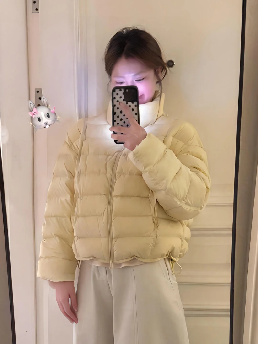 

Korean Style Warm Yellow Short Thickened Cotton Jacket Women's Loose Fit Winter Outerwear Comfortable Breathable Zipper Closure