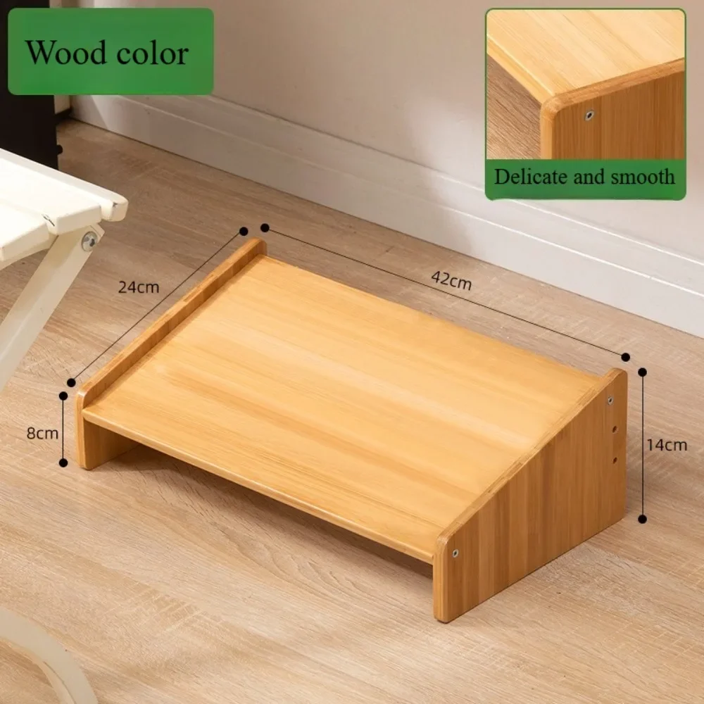 Office Footstool Bathroom Footstool Bamboo Product Sloping Small and Flexible Large Stool Adjustable Foot Pedal Under The Table image 6