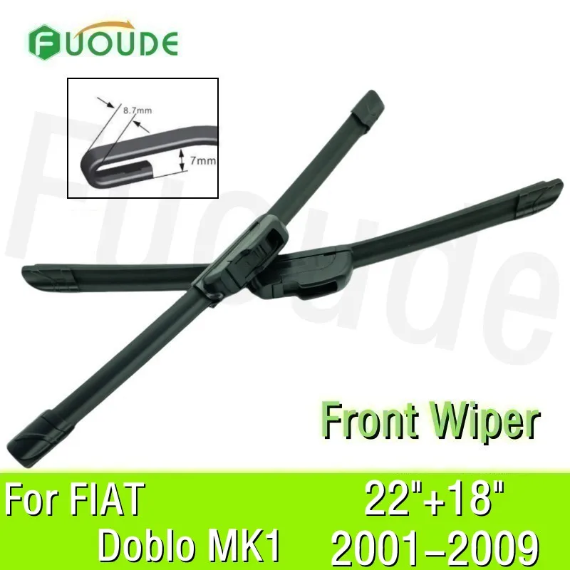 

Wiper Blade For FIAT Doblo MK1 22"+18" Car Windshield Windscreen Rubber 2001 2002 2003 2004 2005 2006 2007-2009