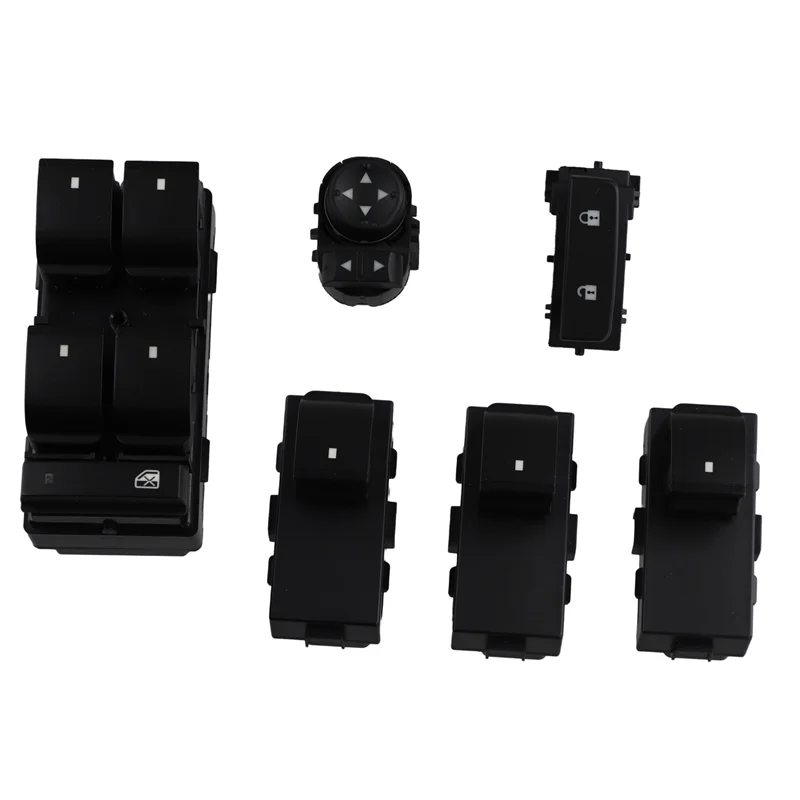 

6Pcs/Set Front Left Right Power Window Lifter Button Door Lock Mirror Control Switch For Chevy Silverado GMC Sierra-M54K