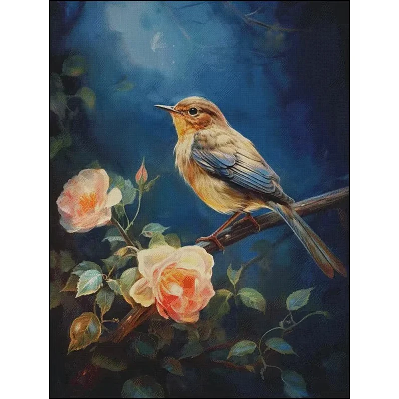 

ZZ3905 -Bird and Flowers 14CT 16CT 18CT Stamped Cross Stitch DIY Set Chinese Pattern Kit Needlework Embroidery 165 Colors