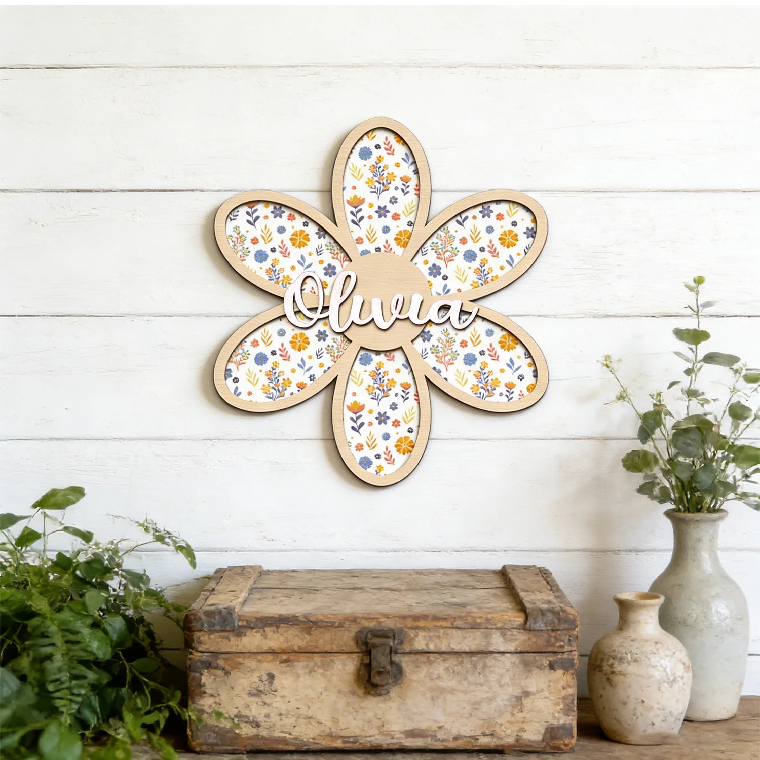 1pc Double-layer Wooden Nameplate, Custom Double-layer Name Tag, Personalized Decorative Gift, Home Wall Decoration