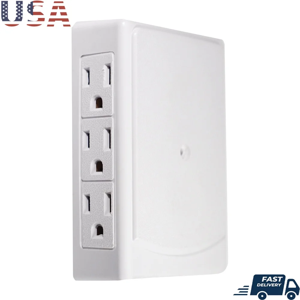 

6 Outlet Side Mount Wall Tap Adapter Heavy Duty Power Outlet Home Electrical Needs cUL Listed 1875W 125V