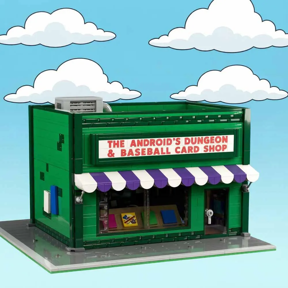 1229PCS The The Android's Dungeon Baseball Card Shop Modular Building Model MOC DIY Building Block Creative Adult Toy Gifts