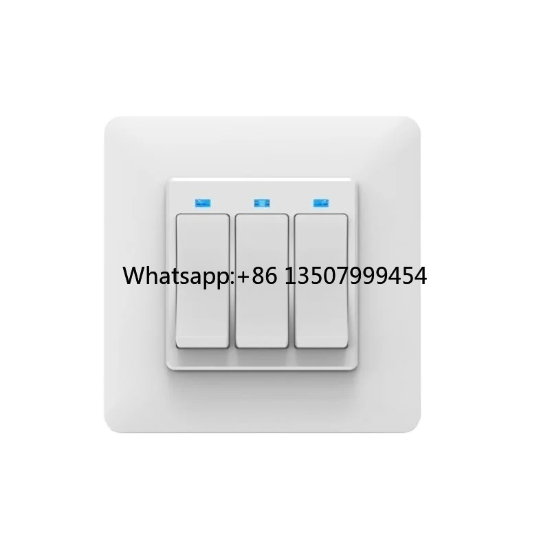 86 Type 3-Gang Smart Wireless Modern Wall Switch for Smart Life WiFi Zigbee DIY Tempered Glass Push Panel 10A Rated Current Easy