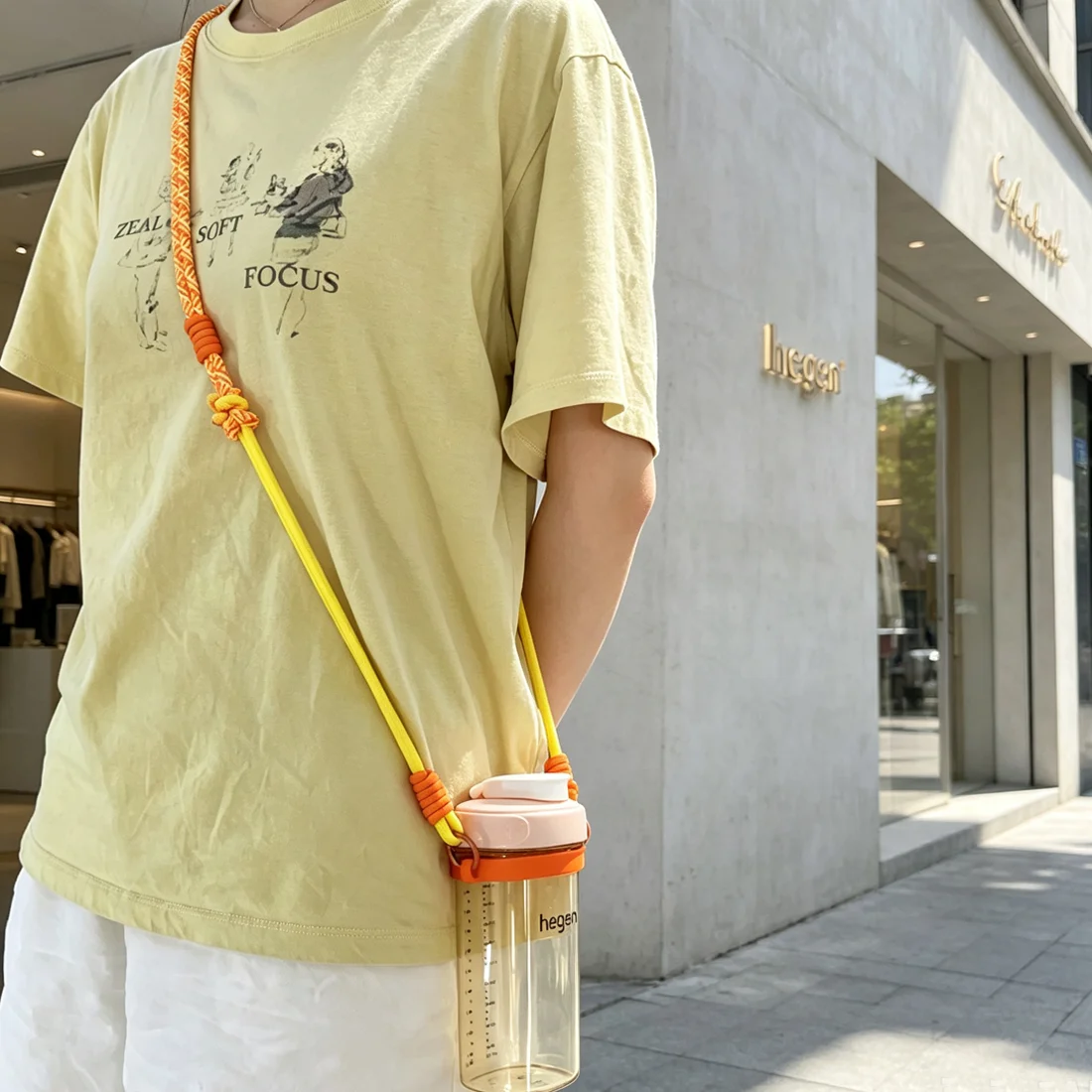 Crossbody Water bottle Cup Silicone Sleeve Ring Holder with Neck Lanyard Wrist Strap Removable Lanyard Multipurpose Hanging Rope