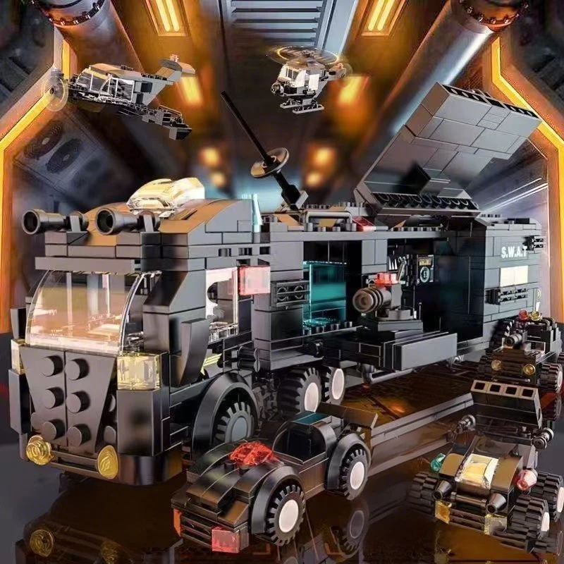 

1137 шт., модель грузовика специального полицейского, строительные блоки, городской самолет, автомобиль, робот, строительные блоки, детские игрушки