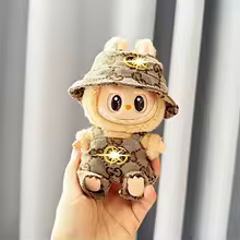 [Baby clothes only] first- and second-generation labubu cloth vinyl blind box pendant baby clothes brown and pink GG set - AliExpress 