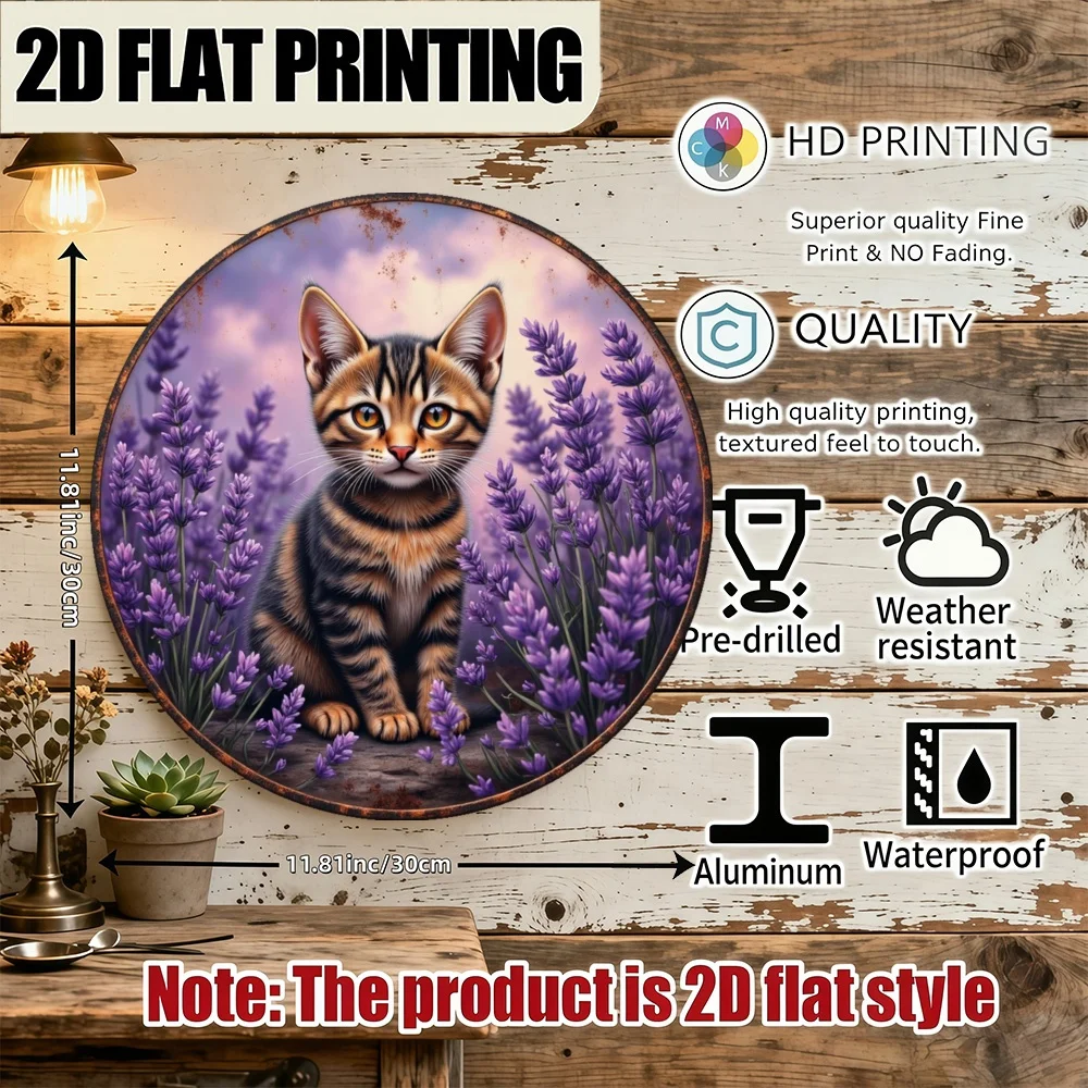 Lavender Kitten Wall Art Sign, 11.81
