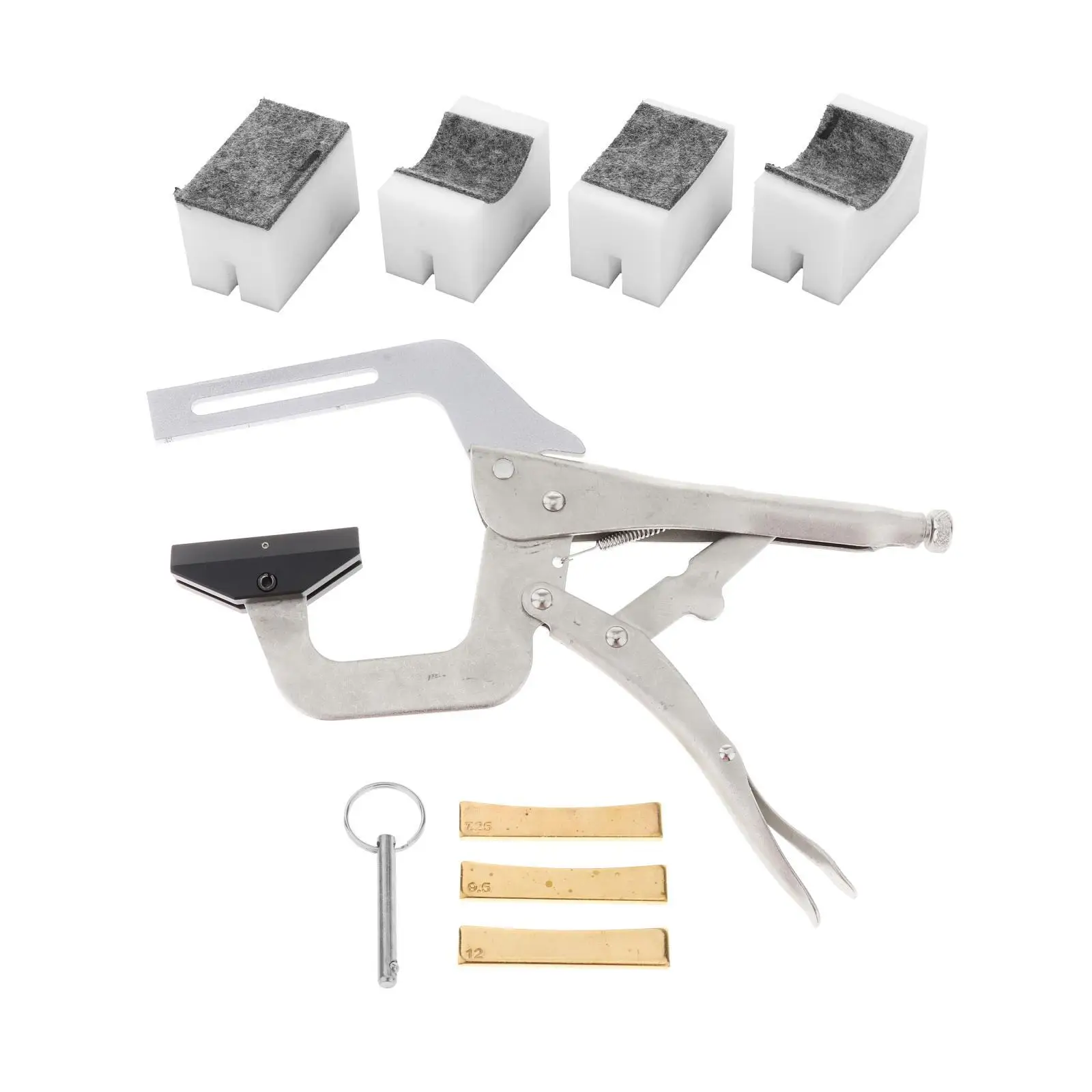 Handheld Fret Pressing Tool for Guitar Fretboard Steel Luthier Accessory with 7.25 9.5 12 Inserts