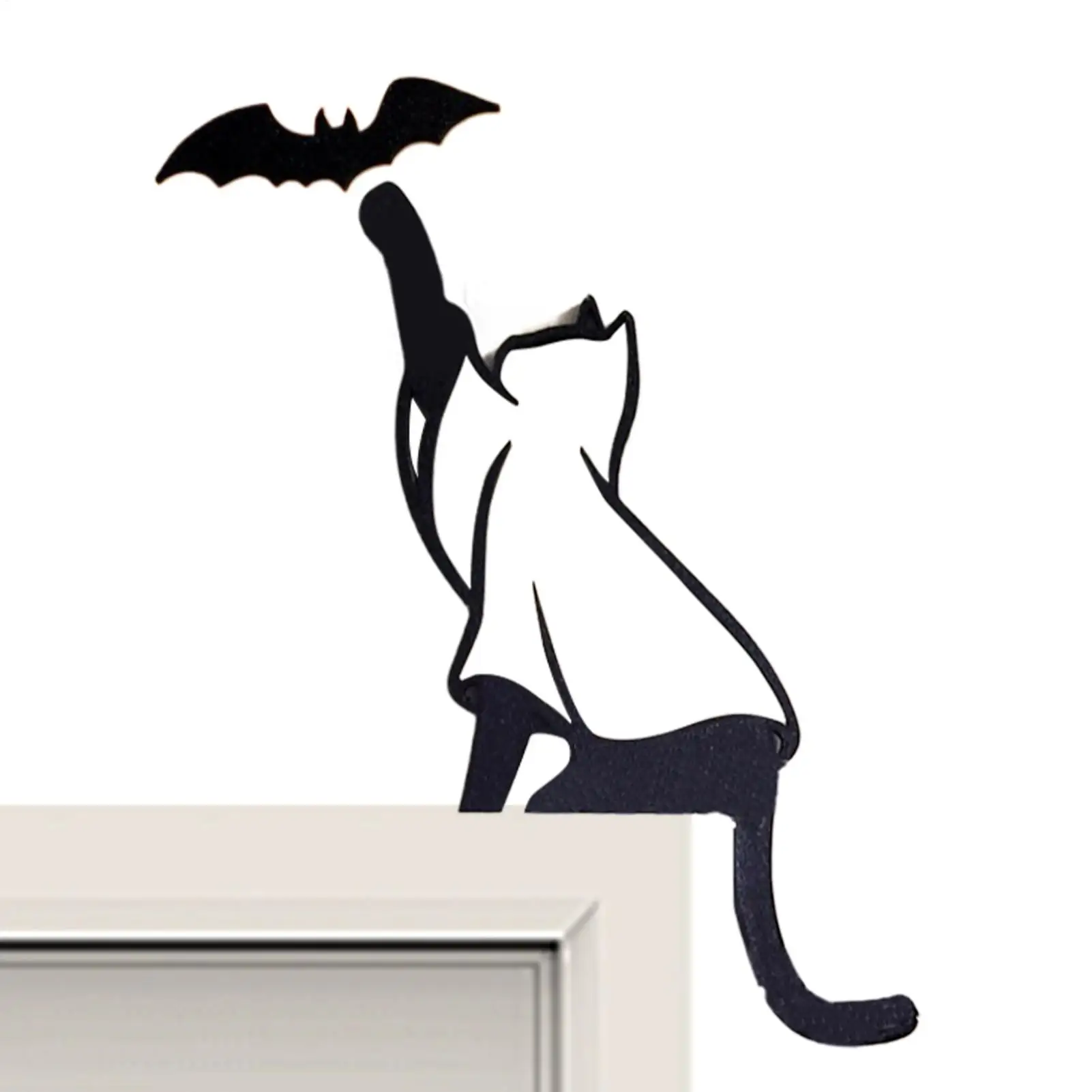 

Halloween Door Corner Sign Cute Cat Bat Black Wooden Hanging Ornament Party Dorm Home Wall Doors Frame Decorations Accessories