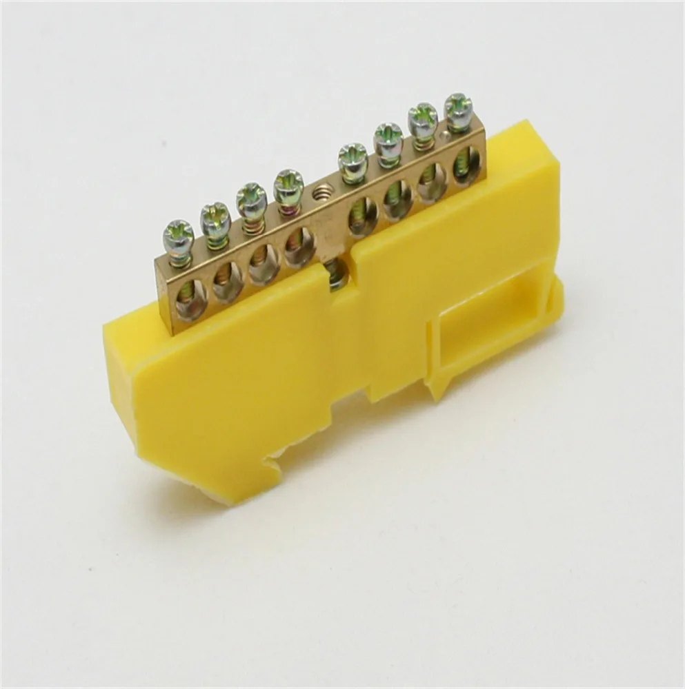 

1Pcs JDA5-0609 Distribution box rail type connection copper bar copper terminal strip wiring block flame retardant plastic