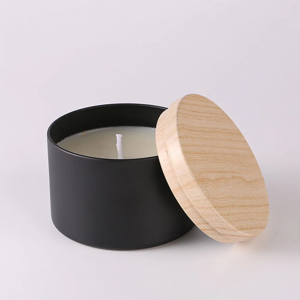 Barattoli per candele neri da 24 pezzi da 4 once, barattoli per candele rotondi in metallo con coperchi, utilizzati per riporre oggetti fai-da-te, forniture per la produzione di candele