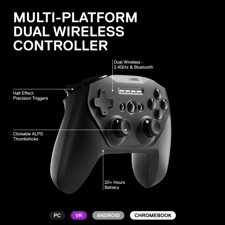 Stratus Duo Wireless Gaming Controller kompatibel mit Android, Windows, VR und Chromebooks DualWireless Connectivity HighPerfo