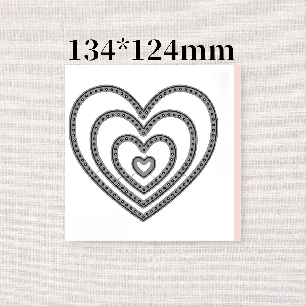 Novo feltro morrer costura nidificação corações dia dos namorados corte de metal dados para diy fazer cartão scrapbook em relevo papel artesanato modelo